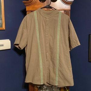 Olive green button down shirt